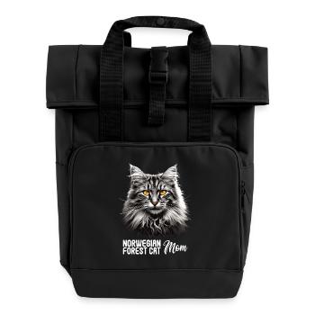 Norwegian Forest Cat Norwegische Waldkatze - Rolltop Rucksack mit zwei Griffen - Schwarz - Vorne
