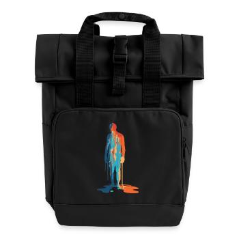 Explosion of color Modern Silhouette - Roll Top Backpack with Two Handles - black - Front
