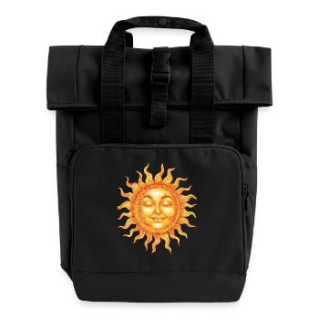 Sonniger Tag Traumhaftes Gesicht - Rolltop Rucksack mit zwei Griffen - Schwarz - Vorne