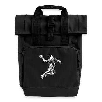 Croquis d’amant de handball - Sac à dos Roll Top à deux anses - noir - Devant