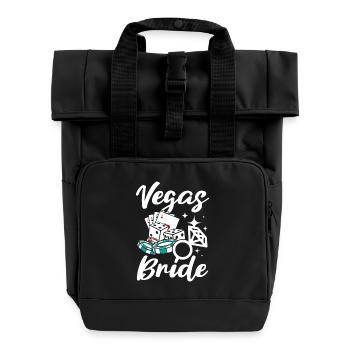 Bridal Shower Team Bride Bridesmaid Vegas Bride - Roll Top Backpack with Two Handles - black - Front