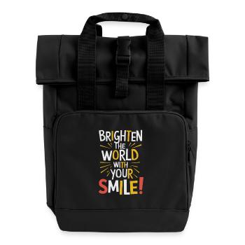 Light up the world with your smile - Roll Top Backpack with Two Handles - black - Front