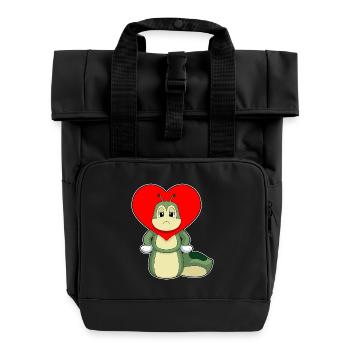 Cœur de chenille - Sac à dos Roll Top à deux anses - noir - Devant