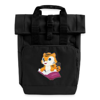 Tiger Book - Roll Top Backpack with Two Handles - black - Front