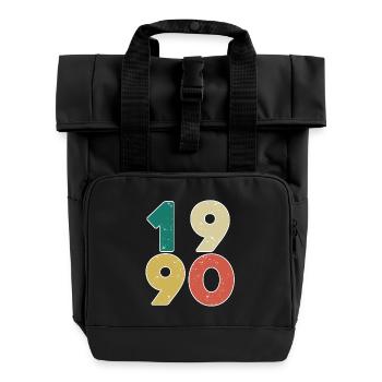 1990 - Year 1990 - Year 1990 - Roll Top Backpack with Two Handles - black - Front