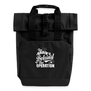 The Brain Behind the Operation - Rolltop Rucksack mit zwei Griffen - Schwarz - Vorne