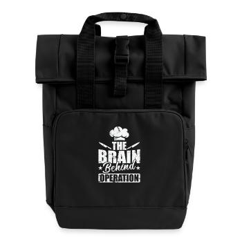 The Brain Behind Operation - Rolltop Rucksack mit zwei Griffen - Schwarz - Vorne