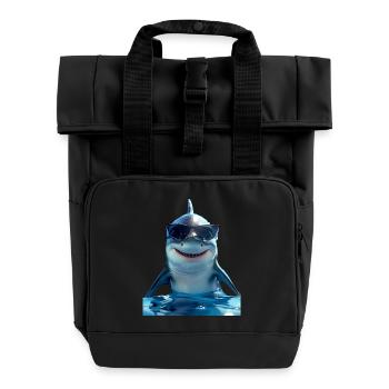 Requin Requin Requin Tigre Requin Requin Gris Grand Requin Blanc - Sac à dos Roll Top à deux anses - noir - Devant