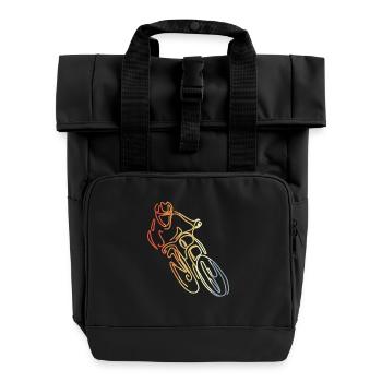 Mountain Bike Trial Sketch - Roll Top Backpack with Two Handles - black - Front