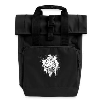 Eiswaffel Splash - Rolltop Rucksack mit zwei Griffen - Schwarz - Vorne