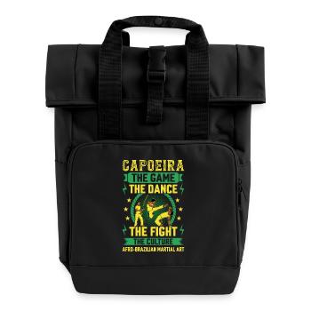 Capoeira the game the dance the fight - Roll Top Backpack with Two Handles - black - Front