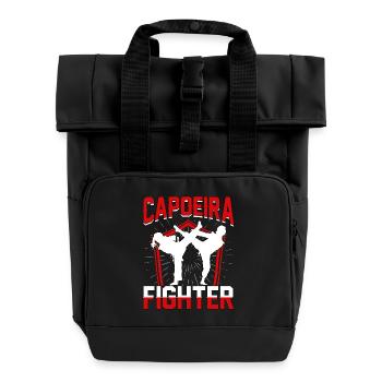 Capoeira-Kämpfer - Rolltop Rucksack mit zwei Griffen - Schwarz - Vorne