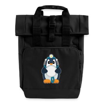 Stéthoscope Penguin Doctor - Sac à dos Roll Top à deux anses - noir - Devant