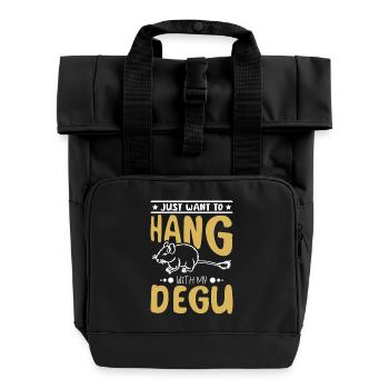 Just want to hang with my degu - Rolltop Rucksack mit zwei Griffen - Schwarz - Vorne