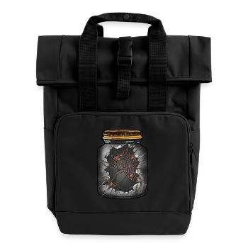 Halloween Spinnen Spinnentiere Spinne Phobie - Rolltop Rucksack mit zwei Griffen - Schwarz - Vorne