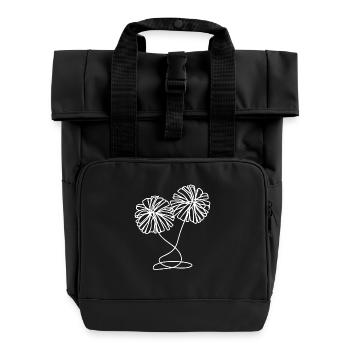 Cheerleader Pompons Zeichnung - Rolltop Rucksack mit zwei Griffen - Schwarz - Vorne