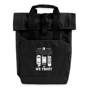 In tubes we trust - Vakuumröhre - Rolltop Rucksack mit zwei Griffen - Schwarz - Vorne
