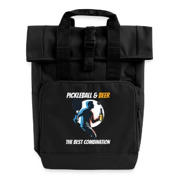 Pickleball & Beer The Best Combination - Roll Top Backpack with Two Handles - black - Front