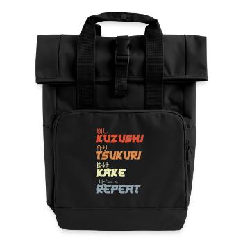 Judo Throwing Techniques - Roll Top Backpack with Two Handles - black - Front