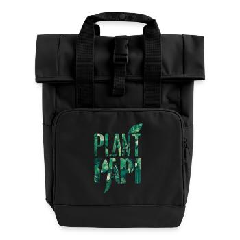 Motif de feuille de Papi pour les amoureux des plantes - Sac à dos Roll Top à deux anses - noir - Devant