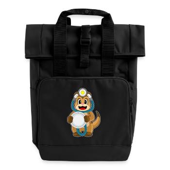 Stéthoscope Meerkat Doctor - Sac à dos Roll Top à deux anses - noir - Devant