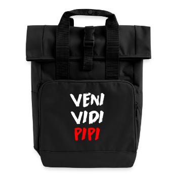 Veni Vidi Vici - Funny Toilet Humor - Roll Top Backpack with Two Handles - black - Front