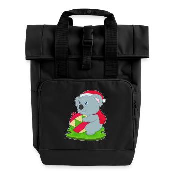 Koala Weihnachten Weihnachtsglocke - Rolltop Rucksack mit zwei Griffen - Schwarz - Vorne