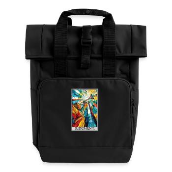 Tarotkarten Tarotkarte 20 Judgment Gericht - Rolltop Rucksack mit zwei Griffen - Schwarz - Vorne