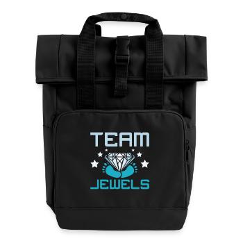 Gender Reveal Team boy team jewels - Rolltop Rucksack mit zwei Griffen - Schwarz - Vorne