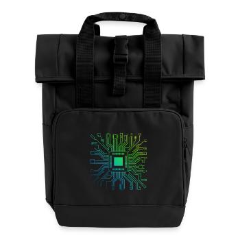 Bunte Computerplatine Tech Electronic - Rolltop Rucksack mit zwei Griffen - Schwarz - Vorne