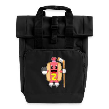 Hotdog Eishockey Eishockeyschläger - Rolltop Rucksack mit zwei Griffen - Schwarz - Vorne