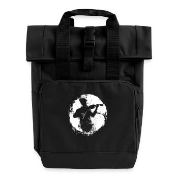 Violinist Graphic - Roll Top Backpack with Two Handles - black - Front