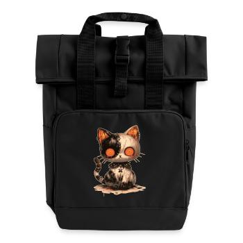 Poupée chat gothique Grunge E-Girl chat cadeau - Sac à dos Roll Top à deux anses - noir - Devant