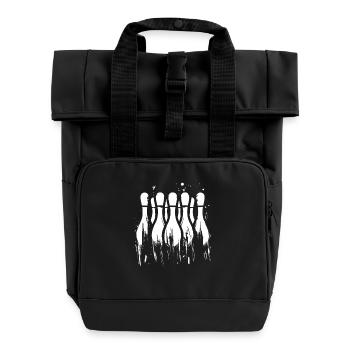 Bowling Graphics - Roll Top Backpack with Two Handles - black - Front