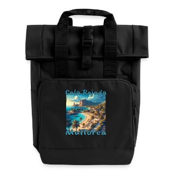 Cala Rajada Mallorca Summer Vacation Beach Sun Pal - Roll Top Backpack with Two Handles - black - Front