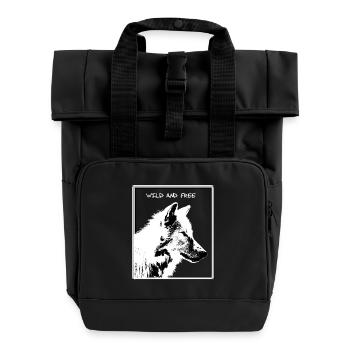 Wolf - Rolltop Rucksack mit zwei Griffen - Schwarz - Vorne