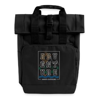 Abenteuer Outdoor - Rolltop Rucksack mit zwei Griffen - Schwarz - Vorne