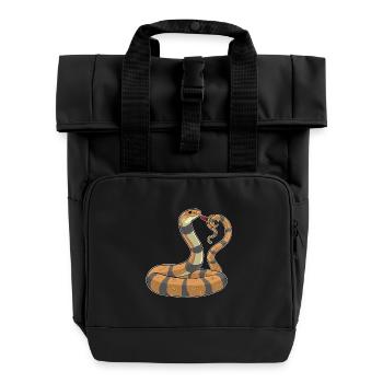 Rouge à lèvres serpent - Sac à dos Roll Top à deux anses - noir - Devant