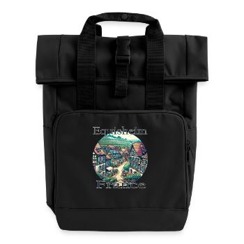 France, Eguisheim, Vieille ville, Montagnes, Paysage - Sac à dos Roll Top à deux anses - noir - Devant