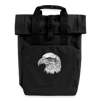 Pygargue à tête blanche Weißkopfseeadler - Sac à dos Roll Top à deux anses - noir - Devant