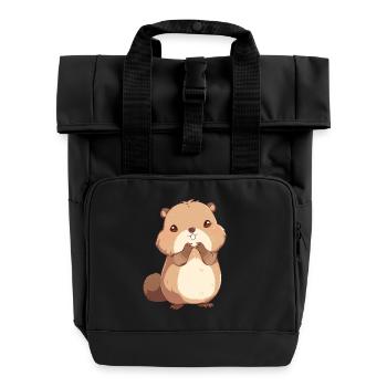 Beaver Biber - Sac à dos Roll Top à deux anses - noir - Devant