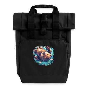 Beaver Biber - Sac à dos Roll Top à deux anses - noir - Devant