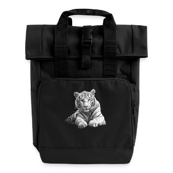 White Tiger Weiße Tiger Weißer Tiger - Roll Top Backpack with Two Handles - black - Front