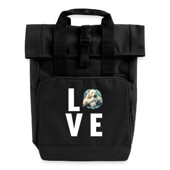 Polar Bear Eisbären Eisbär - Rolltop Rucksack mit zwei Griffen - Schwarz - Vorne