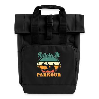 Parkour Junkie Retro Freerun Sport - Sac à dos Roll Top à deux anses - noir - Devant