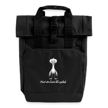 Möwe Lustiger Spruch Norddeutsch Hamburg Nordsee - Rolltop Rucksack mit zwei Griffen - Schwarz - Vorne