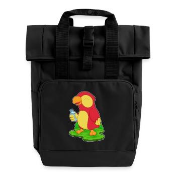 Papagei Wasserflasche - Rolltop Rucksack mit zwei Griffen - Schwarz - Vorne