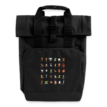 Tierische Charakter Parade - Rolltop Rucksack mit zwei Griffen - Schwarz - Vorne