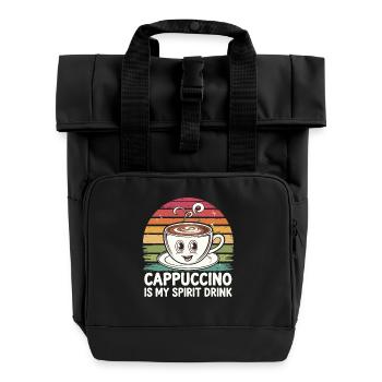 Le cappuccino est ma boisson spiritueuse rétro - Sac à dos Roll Top à deux anses - noir - Devant