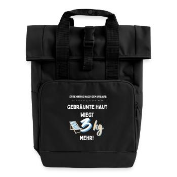 Gain de poids régime vacances kilos perdre du poids en disant - Sac à dos Roll Top à deux anses - noir - Devant